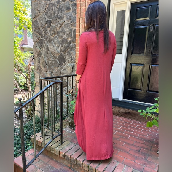 45 Boho high low Rust fabulous tunic dress - Picture 4 of 6